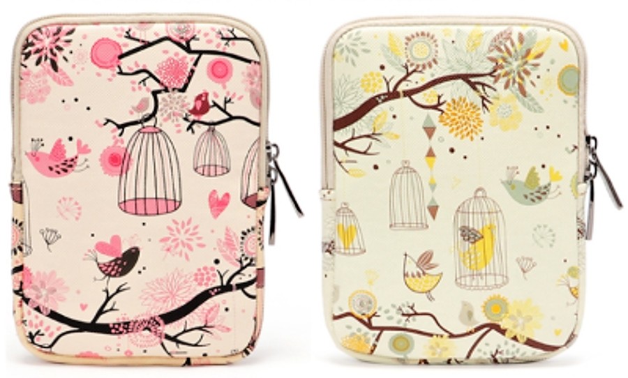 Obal ARMORI Zipper Z076 Yellow Birds - textilní pouzdro univerzální